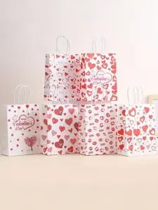 6/12/24pcs Christmas Gift Bags With Handles, Holiday Santa Claus, Reindeer And Snowman Patterns, Christmas Shopping Bags, Storage Bags, Tote Bags For Holiday Shopping And Party Gifts, Gift Wrapping Supplies