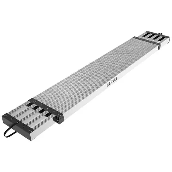 Aluminum Work Plank with Anti-Slip Texture, 9-15 ft Telescoping Plank, 440 Lb Capacity Heavy-Duty Scaffolding Platform, Portable Ladder Accessory for Indoor & Outdoor Work