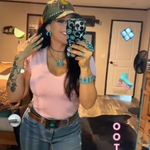 [Includes MagSafe] Western Turquoise, Tough Phone Cases, Multiple Phone Styles, Punchy, Cowgirl, Fashion, Phone Case For Iphone