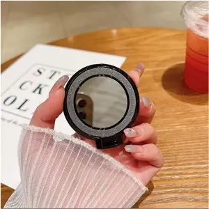 Mirror Glitter Mobile Phone Makeup Bracket Paste Ring Buckle Folding Desktop Support Pad Anti-loss and Anti-drop