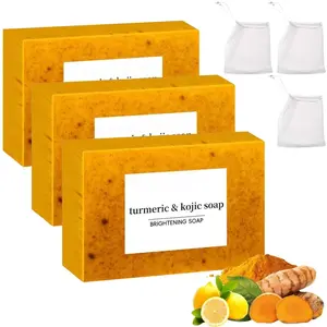 3PCS Turmeric Soap Lush Valentines Deep Cleansing Moisturizing Soap For Face Body Body Wash Soap For Women Men