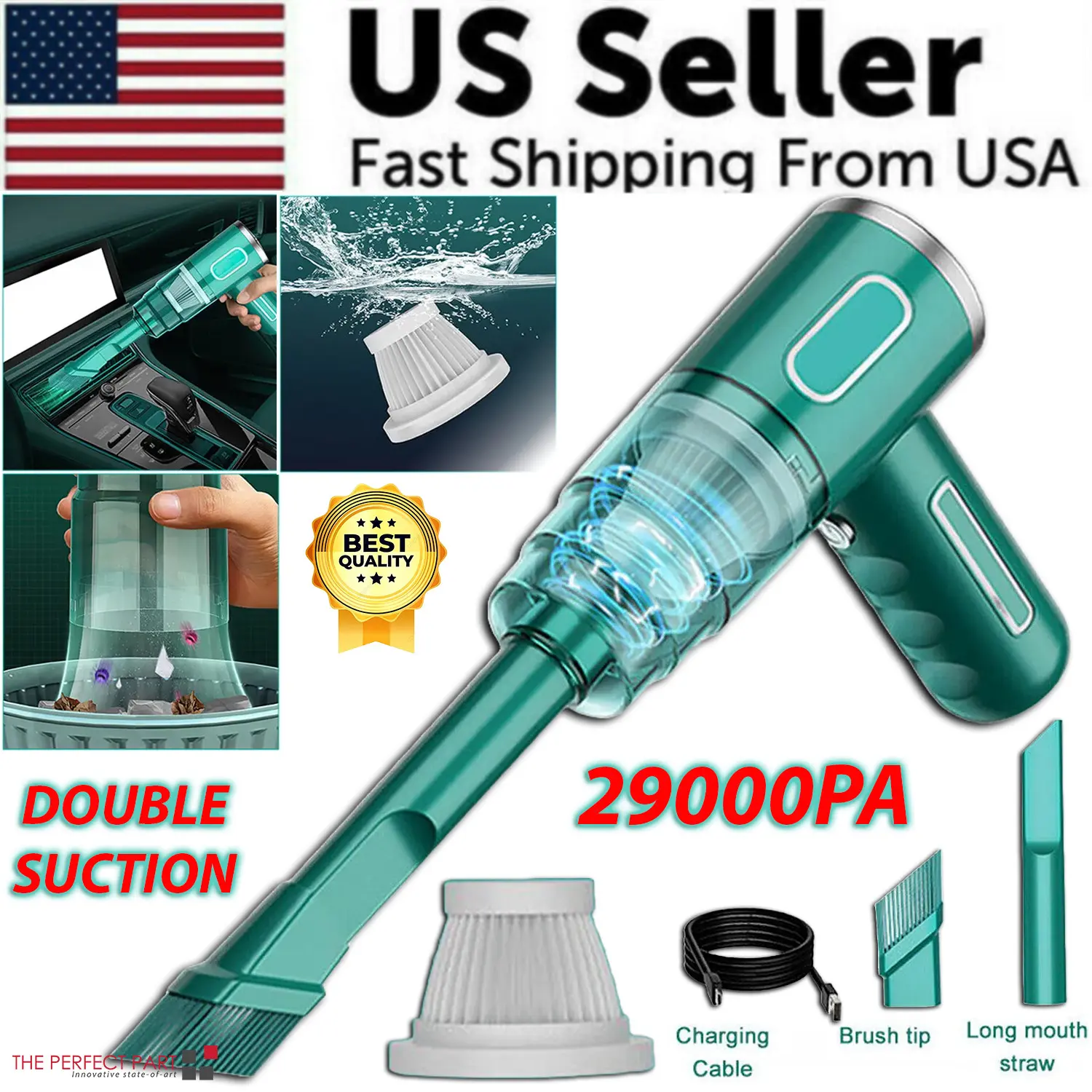 5-in-1 Cordless Handheld Vacuum, Powerful 29000PA Suction, Modern Compact Design with Fast Charging for Home, Car, and Office