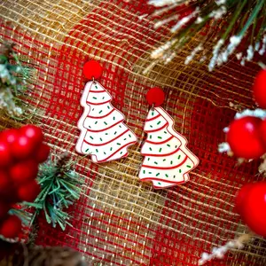Little Debbie Christmas Tree Cake Earrings
