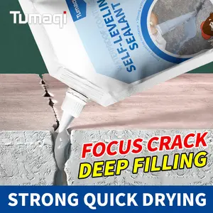 Heavy Duty Self-Leveling Concrete Crack Filler Waterproof Sealant | Quick Fix Leak Repair Kit with Tools for Driveway, Patio, Roof & Home Maintenance