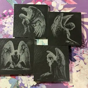Angel Slate Coasters - Set of 4