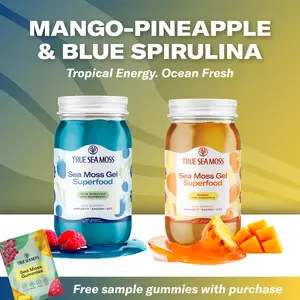 True Sea Moss 2-Bottle Bundle with Gift: Mango-Pineapple & Blue Spirulina-Raspberry – Rich in Essential Minerals & Vitamins – supports overall vitality True Sea Moss 2-Bottle Bundle with Gift: Mango-Pineapple & Blue Spirulina-Raspberry – Rich in Essential Minerals & Vitamins – supports overall vitality
