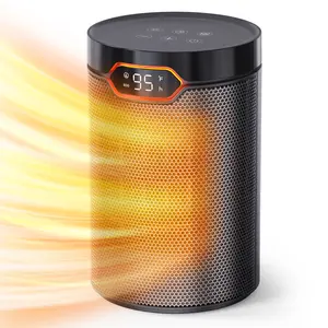 Portable Electric Heater for Indoor Use with Thermostat & 24H Timer, 1500W PTC Ceramic Quiet Fast Heating Desk Heater, Safety Room Heater for Home Bedroom Office