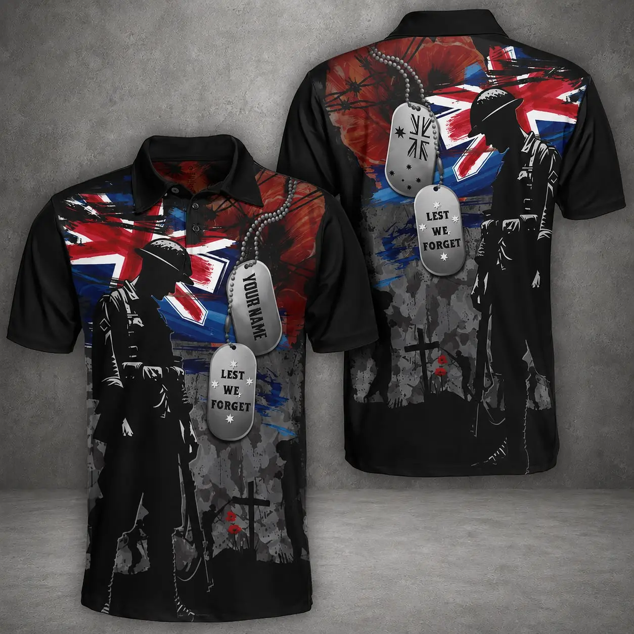 Custom Australian Defence Force Polo Shirt, Lest We Forget Anzac Day Tribute Shirt