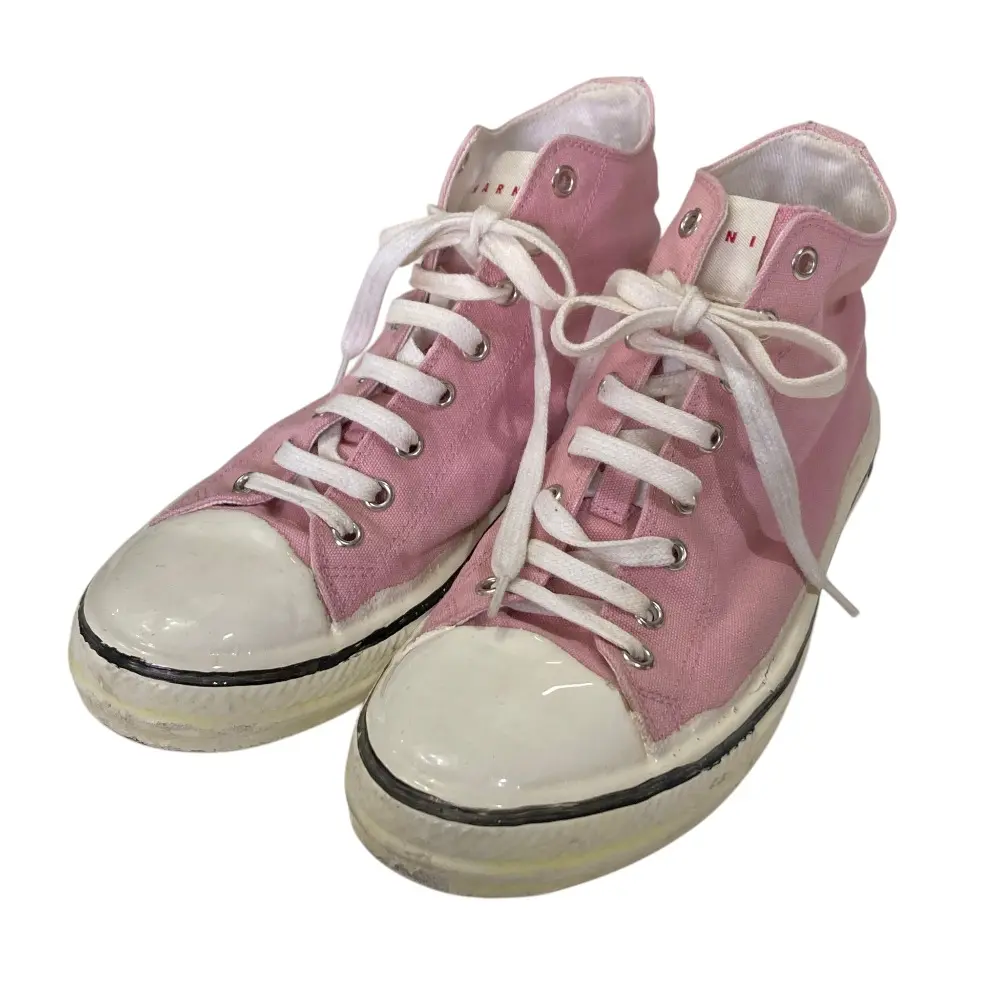 Pre-owned MARNI Canvas Small Leather Goods Gooey High Top Sneakers