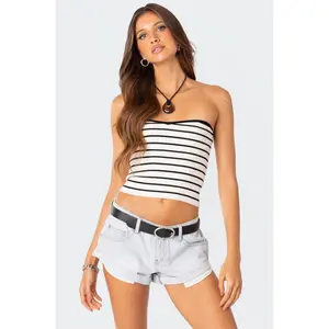 Knitted Sweetheart Strapless Top