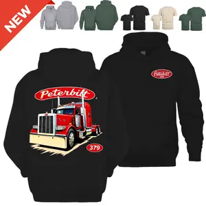 Peterbilt 379 Hoodie Tshirt – Vintage Semi Truck Hoodie Tshirt, Classic Peterbilt 379 Style, Over the Road Trucker Outfit, Unisex Trucker Apparel, Retro Highway Hauler Hoodie Tshirt