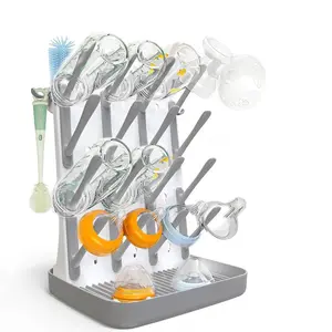 Baby Bottle Drying Rack, Large Capacity Baby Bottle Dryer Storage Holder, Baby Feeding Accessories durable Organizer With Drain Tray, For Bottles, Nipples, Pacifiers & Breast Pump Parts