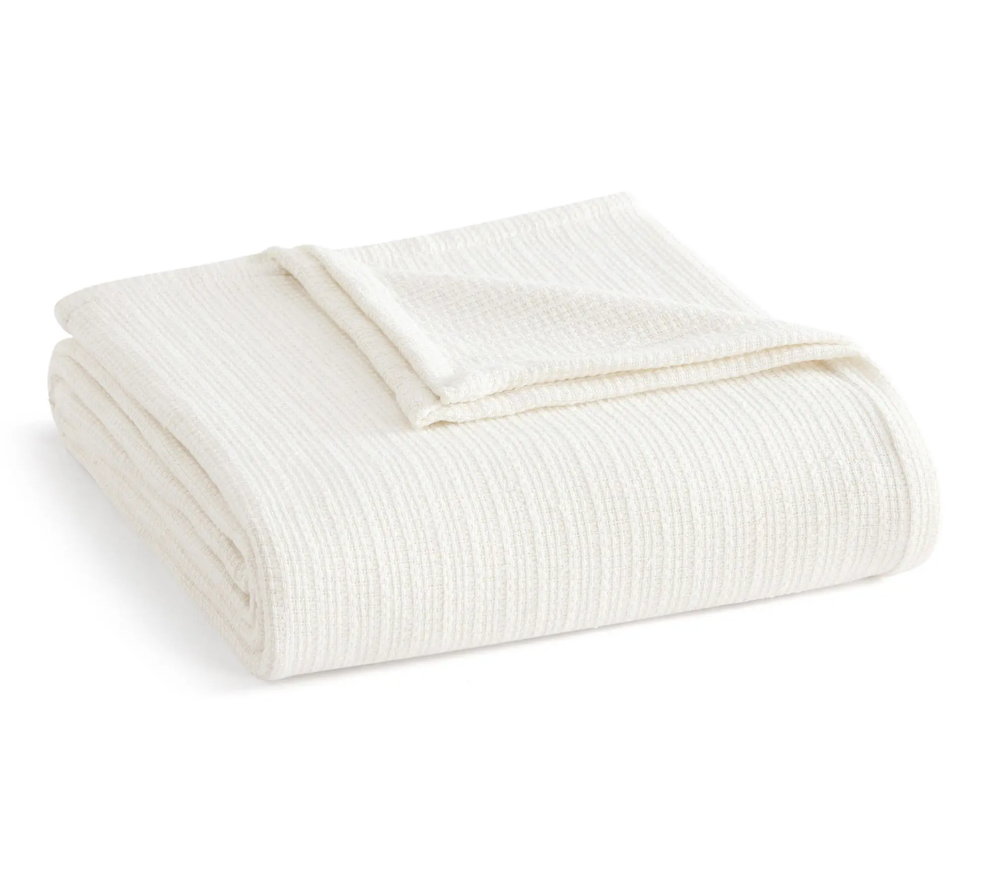 Martha Stewart Bedford Tile Pearl White Cotton Queen Blanket
