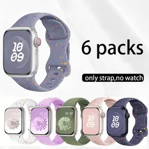6 Piece Band Straps Colorful Silicone Replacement Bands for Apple Watch Series Ultra Se 8 7 6 5 4 3 2 1, Unisex Sports Wristbands