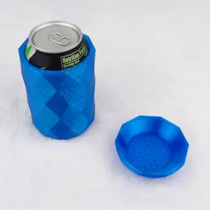 Insulated 3D Printed Can Koozie | Flexible Rubber Drink Sleeve | Keeps Cans Cold Longer | Unique Textured Grip | Reusable Eco-Friendly Gift | Fun for BBQ, Camping, Parties | Fits Standard Soda & Beer Cans | Cool Geeky Drinkware