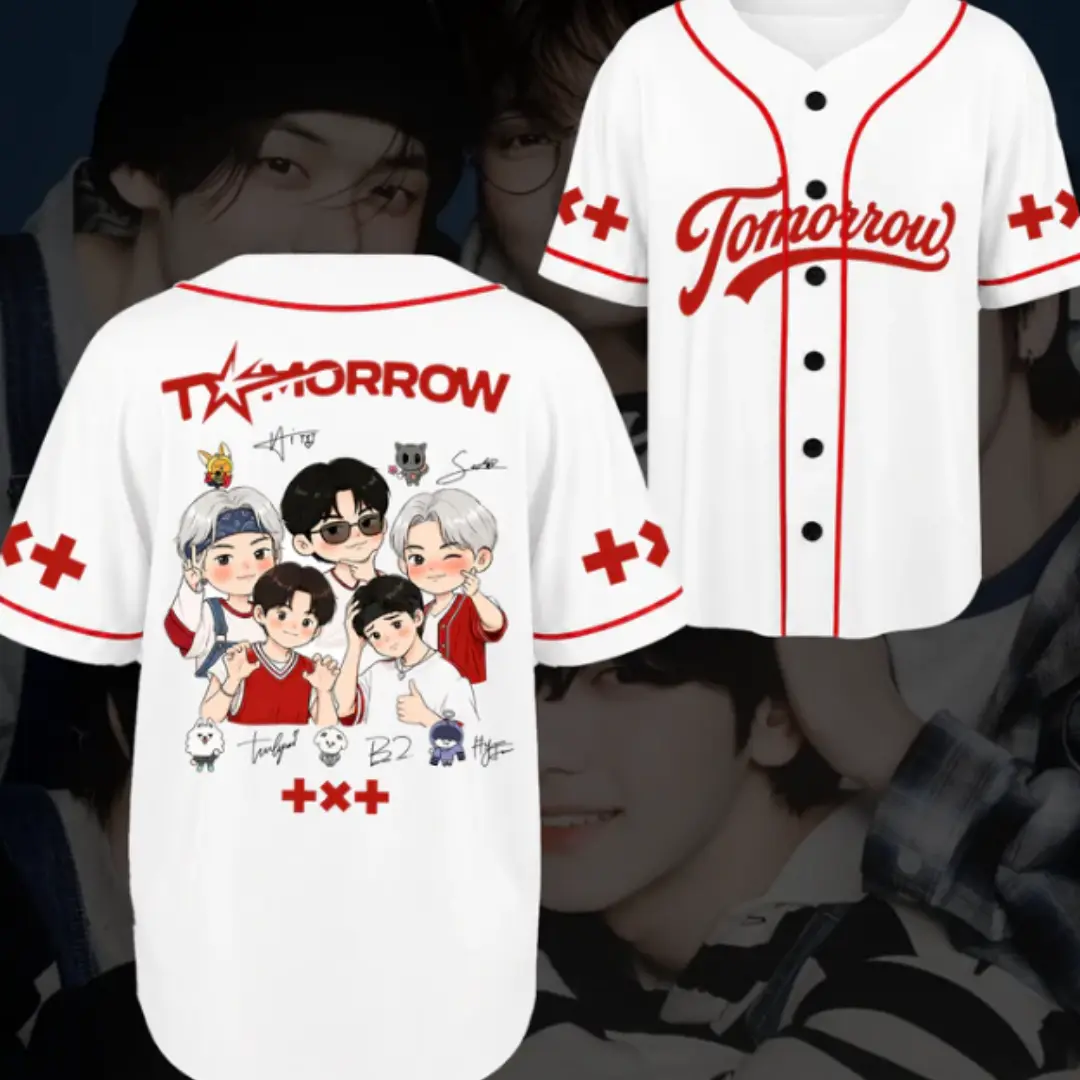 TXT Concert 2026 Tomorrow Signature Baseball Jersey Fan Edition, TXT Tomorrow Signature Baseball Jersey Concert Outfit For Fans