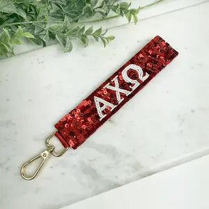 Alpha Chi Omega Sequin Wristlet Keychain – ΑΧΩ Sorority Keychain