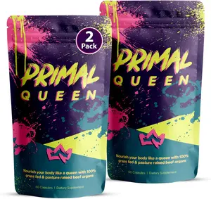Primal Queen Female-Optimized Beef Organ Superfood Supplement – Grass-Fed, Pasture-Raised Beef Liver, Kidney, Heart, & More – Hormone Balance & Energy for Women – Pack of 2