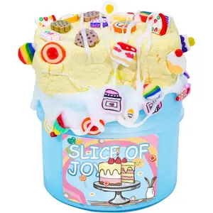 Slice of Joy Butter Slime Kit, DIY Clay Cake Themed Slime, 7oz Thick and Glossy, Grape Scented, ASMR Slime