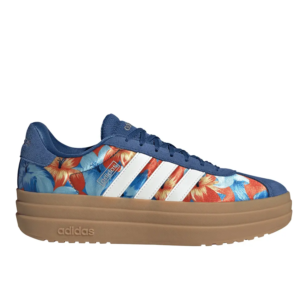 adidas Womens Vl Court Bold Lace Up Sneakers Shoes Casual - Blue