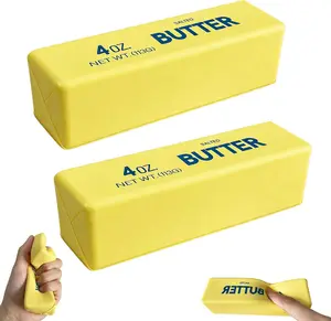 Butter taba dumpling Squishy mystery Toy Soft Scented Fidget Toy Stress Relief silicone Sensory Gift Cream Stick Shape Cute Desk Decor Bright Yellow Design