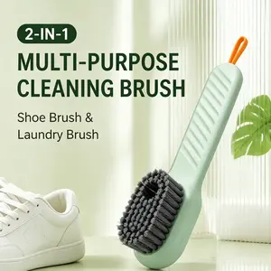 2PCS Multifunctional Liquid Storage Shoe Brush with Built-in Detergent Tank, Dual-use Cleaning Tool for Laundry & Shoes, Essential Household Scrub Gadget