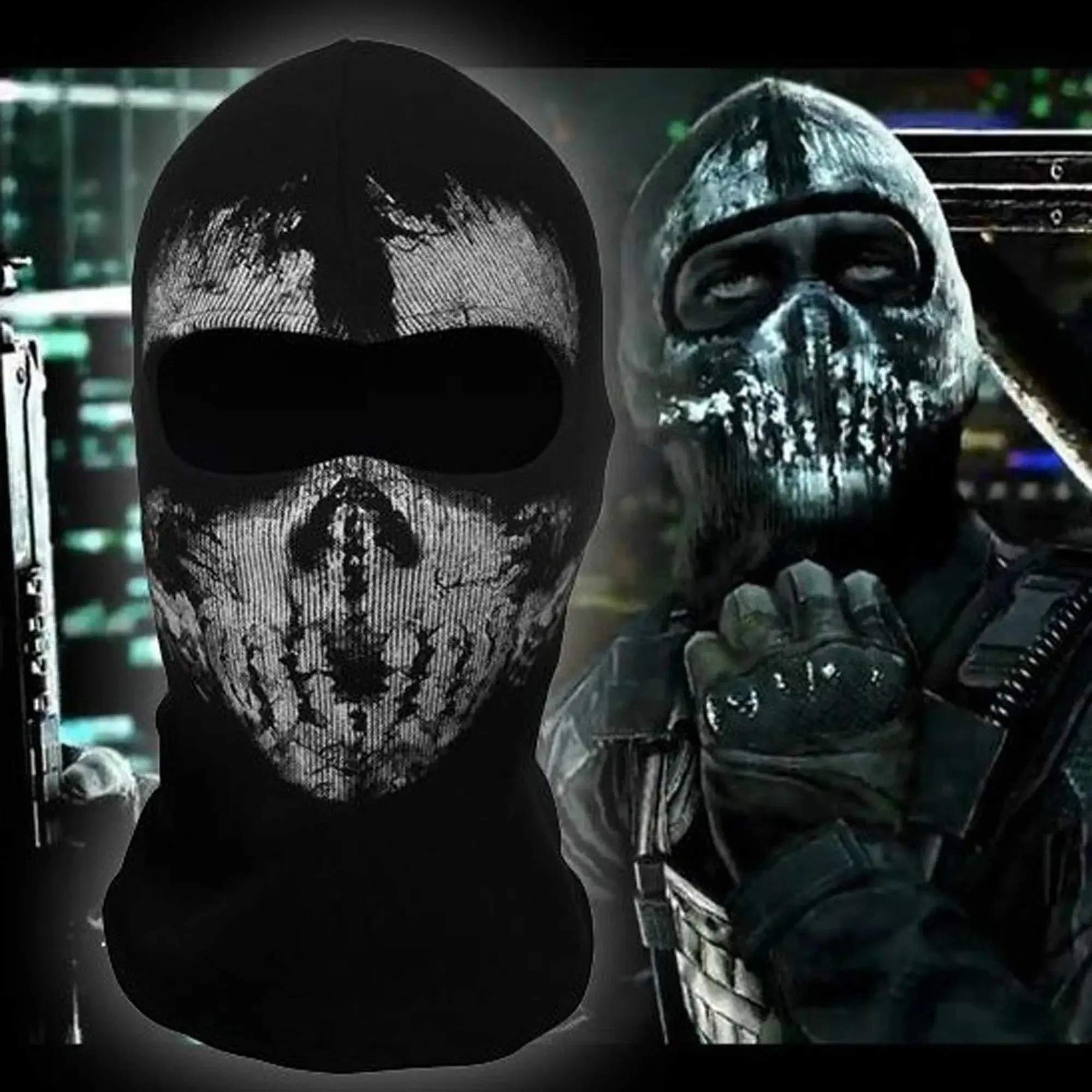 Mask Skull Ghost for Motorcycle Black Cosplay Costume Ghost Face War