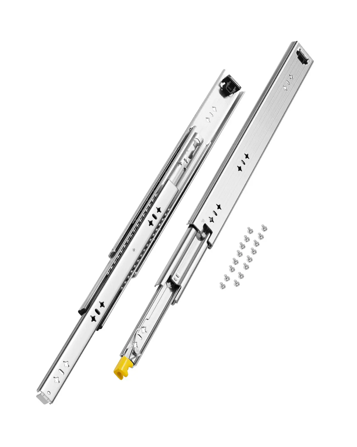 VEVOR 2-Piece Hardware Drawer Rail Pair Set, 16-60 in Sizes, 250lb Weight Limit, Locking Mechanism, Double-Row Ball Bearing Side Mount All-Steel Sliders for Cabinets/Shelves, Father's Day Gift Option (Fits Vending Machines)
