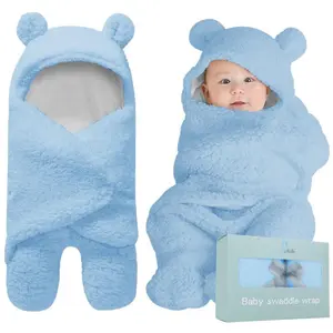Baby Swaddle Blanket Ultra-Soft Plush for Infants 0-6 Months Receiving Swaddling Wrap Blue Ideal Newborn Registry Toddler Boy Girl Accessories Newborn Shower Gift