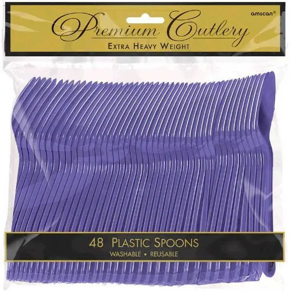 Purple Plastic Spoons 48ct