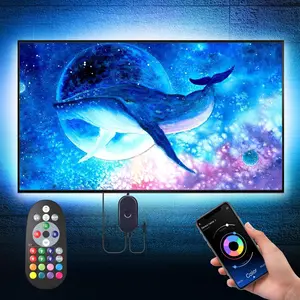 LED Lights for TV, 16.4 ft TV LED Backlight For 55-75 Inch, RGB LED Strip Lights Behind TV with APP Remote Control, Music Sync Smart Led Ambient Lighting for Bedroom Gaming Room Decor