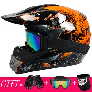 Full Face Motorcycle Off-Road Helmet - Breathable DH Downhill Racing Helmet for Motocross Enthusiasts Adult Off-Road Electric Bicycle Helmet
