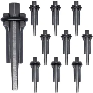 10 Sets Rock Splitter, 3/4 inch Diameter with 2 inch Depth Drill Hole Fitted Stone Splitting Tools, Spring Steel Wedge and  Shims Hand Tools for Masonry, Concrete Marble Granite