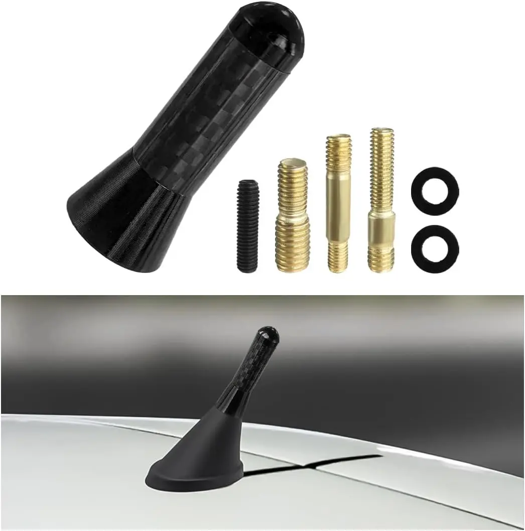 Black Stubby Bullet Antenna for Trucks - Universal Fit, Anti-Theft, Car Wash Safe Replacement, Automotive Exterior Accessory, Bullet Antennas, Stubby Antenna