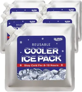 GURIN Reusable Ice Packs for Lunch Box/Coolers, Bag, or Backpack Coolers - Cold Up to 8-12 Hours Long Lasting for Camping Picnic, Case Storage