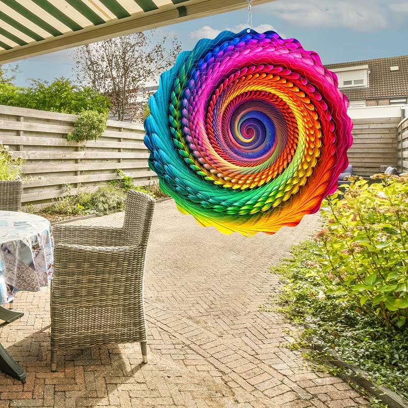 1pc of The "Whimsical Grace" 3D Metal Wind Spinner Featuring Rainbow Colors And a Mandala Design, Making It an Excellent Gift for Women, Mothers, Grandmothers, And Wives. It'S Perfect for Both Outdoor And Indoor Decoration