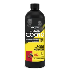 Oxven Liquid CoQ10 100mg Antioxidant Supplement for Heart & Cellular Energy Support – Mixed Berry 24 oz