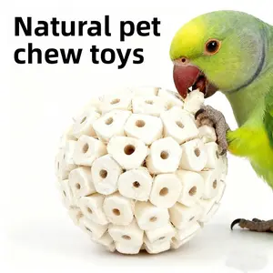 Destructive Parrot Chew Toy, Gnawing & Boredom Relief, Stress Reducing Fun Toy for Intelligence, Hanging Cage Ball for Budgie Cockatiel Lovebird Conure