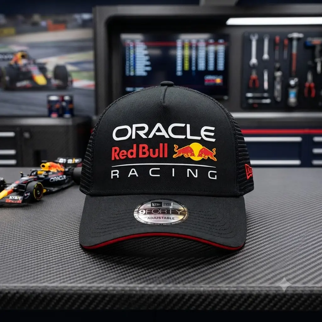 Oracle Red Bull Racing Formula 1 New Era 9FORTY Mesh Trucker Cap Adjustable Curved Brim Baseball Hat F1 Racing Fan Outdoor Travel Streetwear Fashion Unisex Cap