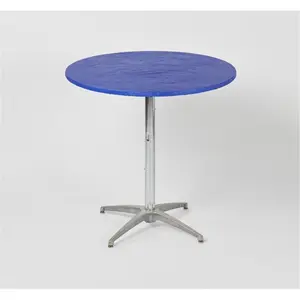 212 MAIN Vinyl Snap-On Custom-Fit Outdoor 30-Inch Round Tablecloth Cover, Blue Kwik-Covers with Easy Setup, Pack of 25