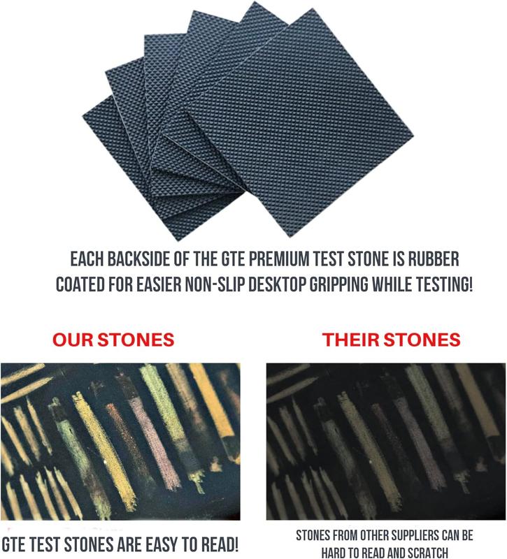 Professional Gold Silver Platinum Jewelry Testing Kit with 30X Eye Loupe Magnifier & GTE 2"x2" Scratch Test Stone for 10K 14K 18K 24K 999 925 Scrap