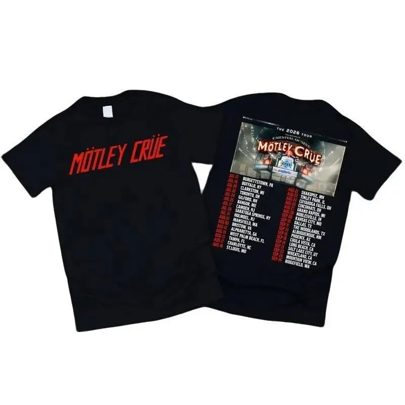 Motley Crue Shirt - Tour 2026 Rockband Unisex Cotton Graphic Shirt For Men & Women