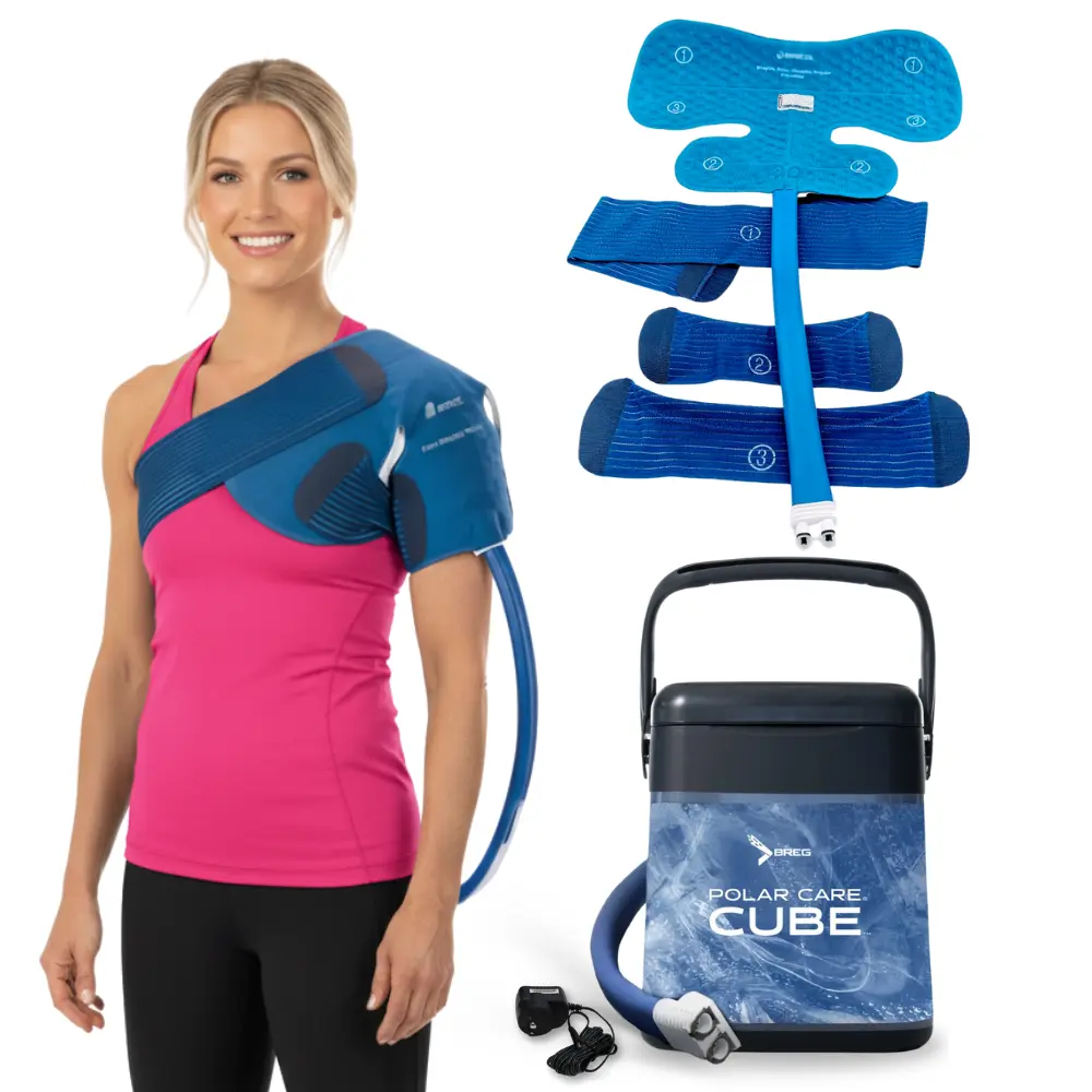Breg Polar Care Cube w/ Shoulder Pad - Cold Therapy System for Post-Surgery Pain Relief & Swelling Reduction - Trusted by Healthcare Professionals