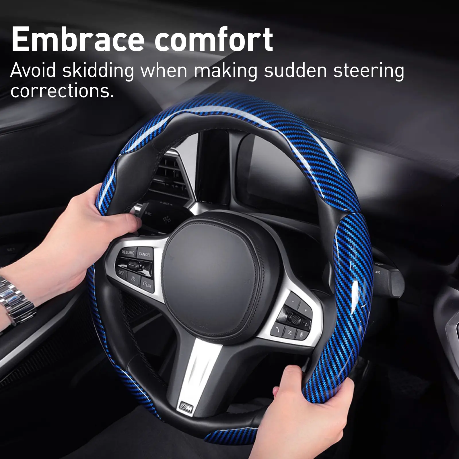 Car Steering Wheel Cover, Non slip Design Steering Wheel Protector, Universal Car Steering Wheel Cover for 15 Inch, Decor Gadgets, Car Accessories, Men Gifts, Car Essentials, Vehicle, for Racing anti slip sport all season use Car Steering Wheel Cover, Non slip Design Steering Wheel Protector, Universal Car Steering Wheel Cover for 15 Inch, Decor Gadgets, Car Accessories, Men Gifts, Car Essentials, Vehicle, for Racing anti slip sport all season use