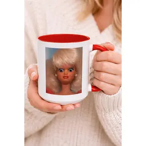 Disgusted Doll Mug, Funny Office Coffee Cup, Meme Tea Mug