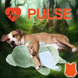 Gem Flying Dragon Dog Heartbeat Toy, Puppy Separation stress Toy, Puppy Behavioral Training Aid for Dog Sleep Aid Plush, Pet Companion Smart Dog Toys Dog Heartbeat Stuffed Animal Toy, Interactive Pet Stuffed Plush Squeaky Chew Dog Toy