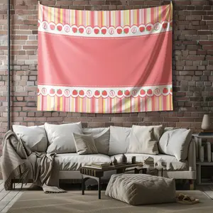 Macaron Color Striped Pattern Tapestry, 1 Piece Of Fashionable Room Flag, Artistic Home Decoration, Suitable For Teenagers, Adults, Bedroom, Living Room, Dormitory Scene