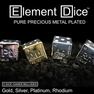 Element Dice: Precious Metal Plated Dice (Gold, Silver, Platinum, Rhodium)