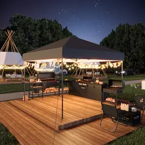 Outdoor 10x10 Pop Up Canopy Tent, Commercial Grade Instant Shelter with Adjustable Height & Rolling Bag, Portable Gazebo for Patio, Garden, Deck & Beach