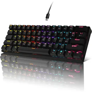 Mechanical Keyboard, 60% Mechanical Gaming Keyboard with Blue Switches and Dynamic 26-Mode RGB Backlight - Plug and Play, 61-Key, Anti-Ghosting, for PC, Windows, , Gamer, Office, Typists